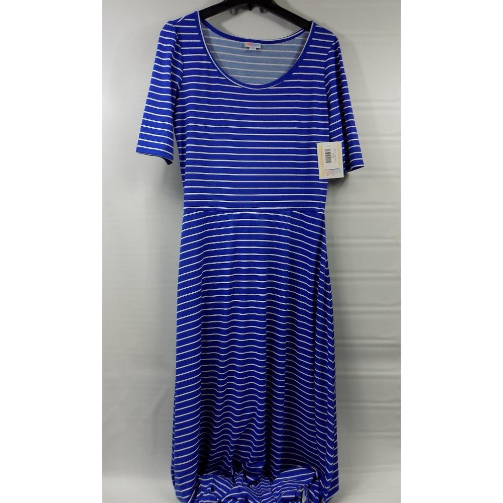 LuLaRoe Ana Striped Maxi Length Dress Size L NWT